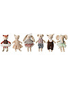 Bloomingville Set Mini Peluche in Cotone - Adatto fin dalla nascita - Comprende 6 dolcissimi animali! Peluche