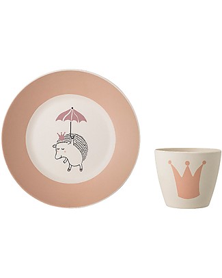 Bloomingville Set Pappa Principessa, Rosa - Bambù Set Pappa