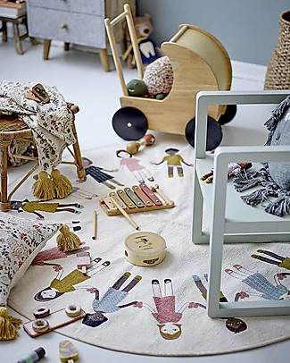 Bloomingville Tappeto Friends - Amici - Nature - Cotone - Diametro 130 cm Tappeti Arredo