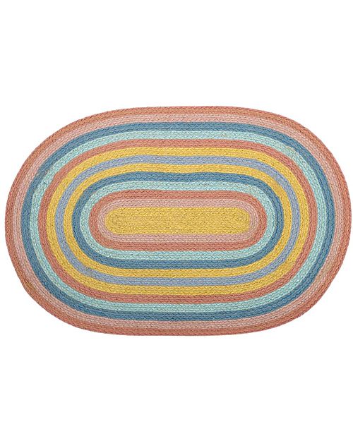 Bloomingville Tappeto Ovale Multicolor, Juta Eco-Friendly - 75x50 cm Tappeti Arredo