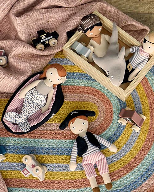 Bloomingville Tappeto Ovale Multicolor, Juta Eco-Friendly - 75x50 cm Tappeti Arredo