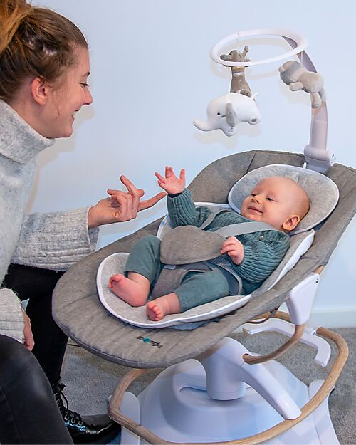 Bo Jungle 2 in 1 Sdraietta e Dondolo - Pure White - Con Giochi e Melodie Sdraiette_