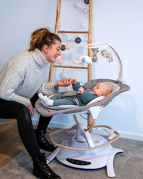 Bo Jungle 2 in 1 Sdraietta e Dondolo - Pure White - Con Giochi e Melodie Sdraiette_