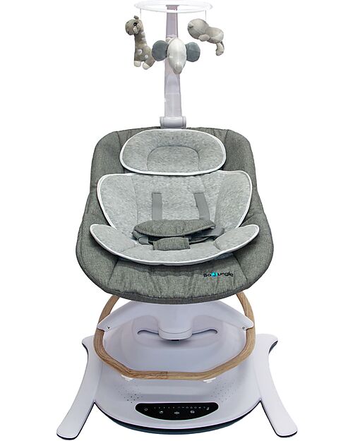 Bo Jungle 2 in 1 Sdraietta e Dondolo - Pure White - Con Giochi e Melodie Sdraiette_