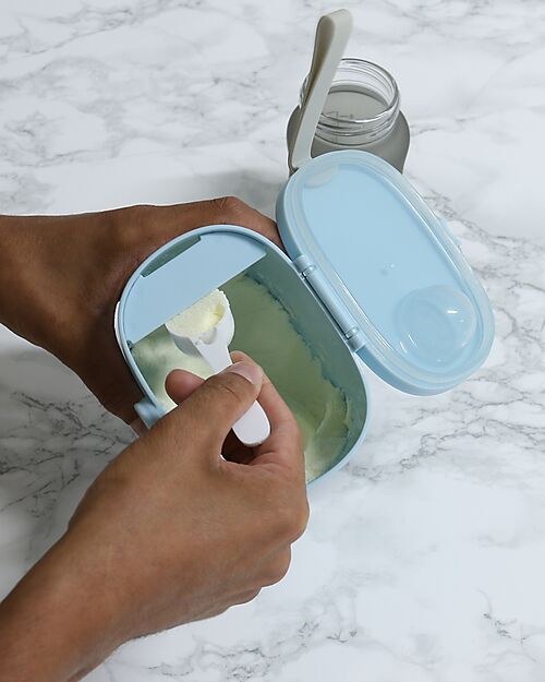 Bo Jungle Contenitore per Latte in Polvere o Snack - Blue - Con Misurino Contenitori per Alimenti