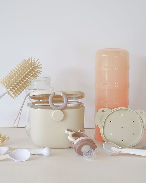 Bo Jungle Contenitore per Latte in Polvere o Snack Impilabili - Dune - Con 4 Scomparti Ermetici Contenitori per Alimenti