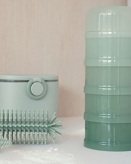 Bo Jungle Contenitore per Latte in Polvere o Snack Impilabili - Jade - Con 4 Scomparti Ermetici Contenitori per Alimenti