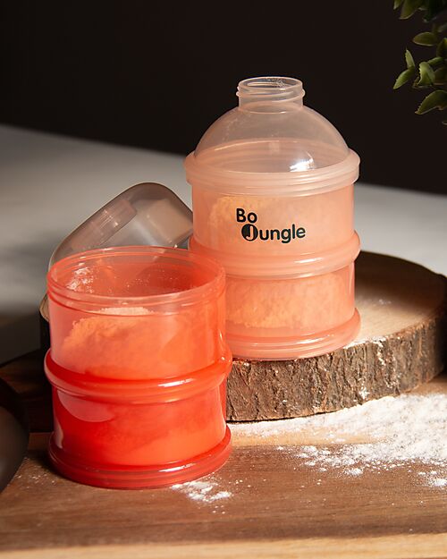 Bo Jungle Contenitore per Latte in Polvere o Snack Impilabili - Tinted Terracotta - Con 4 Scomparti Ermetici Contenitori per Alimenti