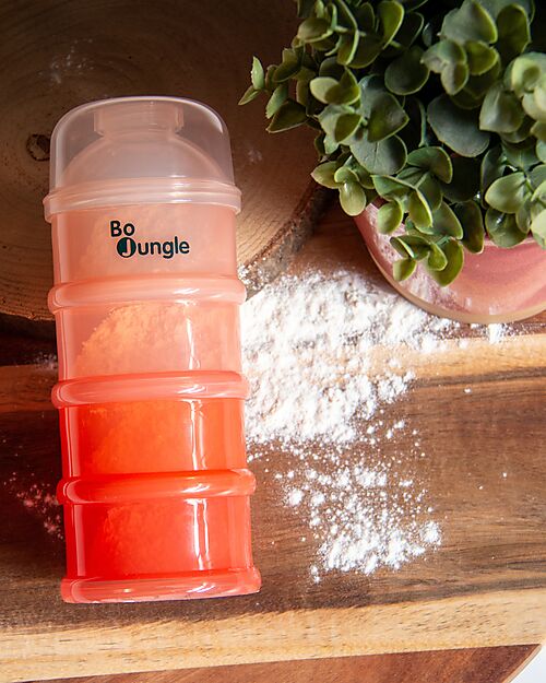 Bo Jungle Contenitore per Latte in Polvere o Snack Impilabili - Tinted Terracotta - Con 4 Scomparti Ermetici Contenitori per Alimenti