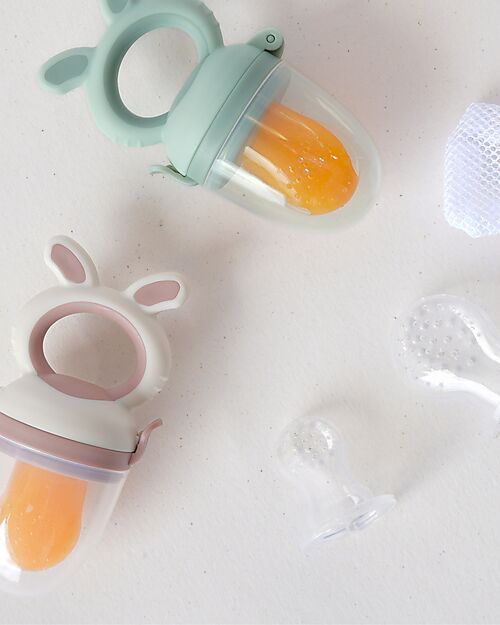 Bo Jungle Mangiafrutta con Impugnatura Ergonomica - Dune - 3+ Mesi Porta Merenda