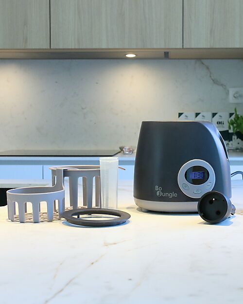 Bo Jungle Scaldabiberon da Viaggio - Shade Grey - Con Adattatore per Auto Accessori Biberon