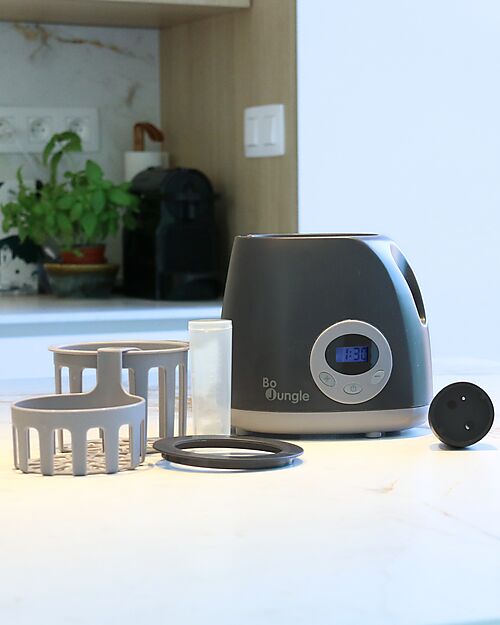 Bo Jungle Scaldabiberon da Viaggio - Shade Grey - Con Adattatore per Auto Accessori Biberon