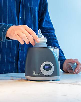 Bo Jungle Scaldabiberon da Viaggio - Shade Grey - Con Adattatore per Auto Accessori Biberon