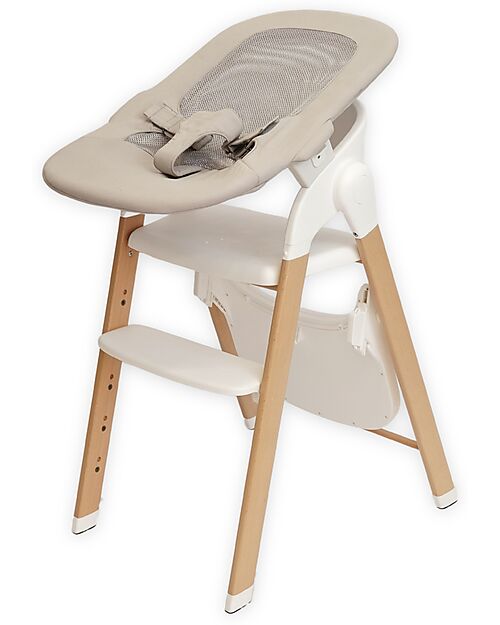 Bo Jungle Seggiolone Pappa Grow With Me - Pure White - Ultra Compatto Seggioloni Pappa