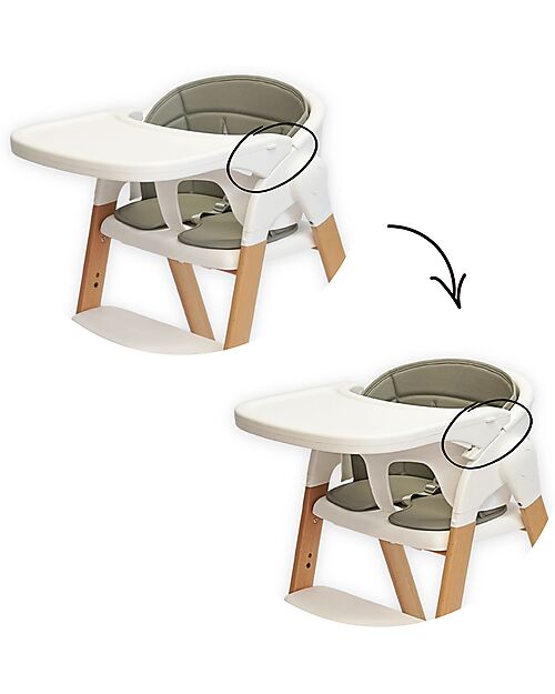 Bo Jungle Seggiolone Pappa Grow With Me - Pure White - Ultra Compatto Seggioloni Pappa