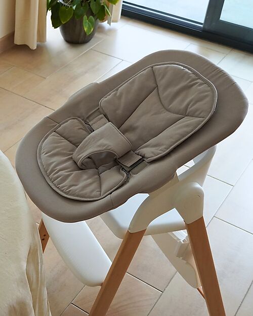 Bo Jungle Seggiolone Pappa Grow With Me - Pure White - Ultra Compatto Seggioloni Pappa