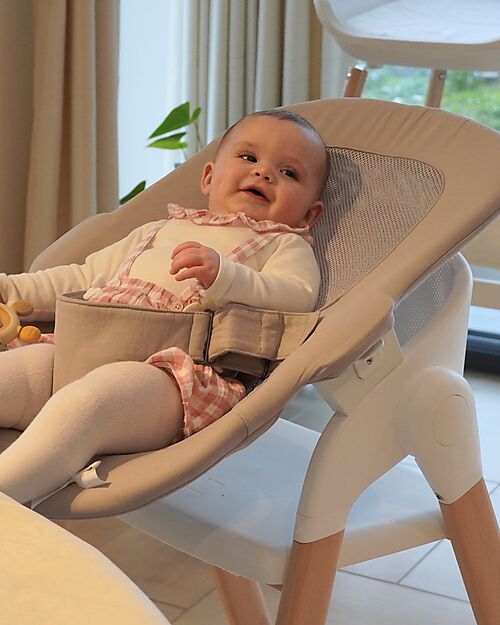 Bo Jungle Seggiolone Pappa Grow With Me - Pure White - Ultra Compatto Seggioloni Pappa