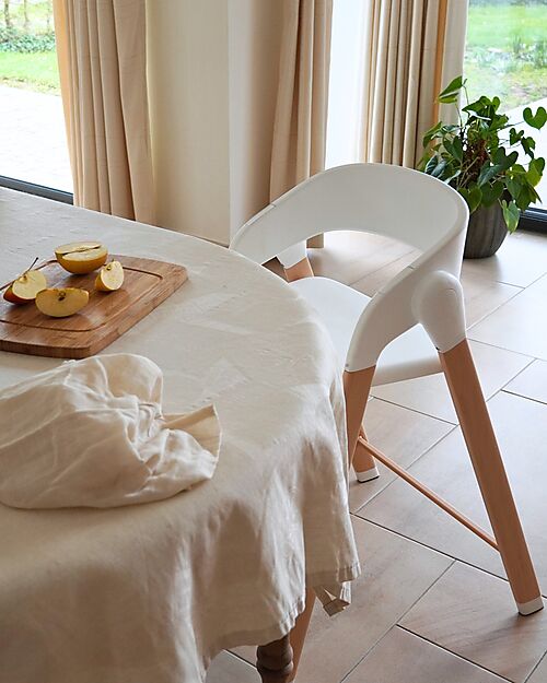 Bo Jungle Seggiolone Pappa Grow With Me - Pure White - Ultra Compatto Seggioloni Pappa