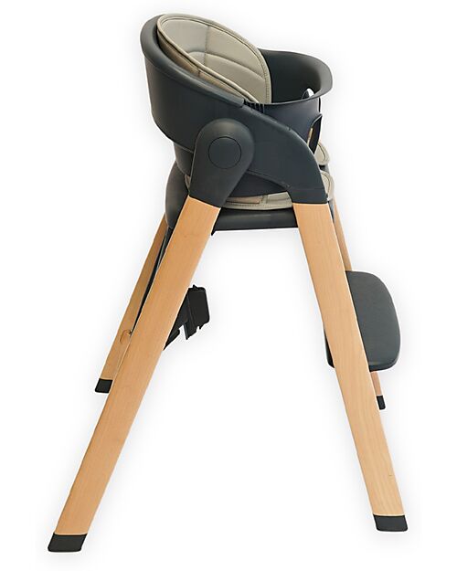 Bo Jungle Seggiolone Pappa Grow With Me - Shady Grey - Ultra Compatto Seggioloni Pappa