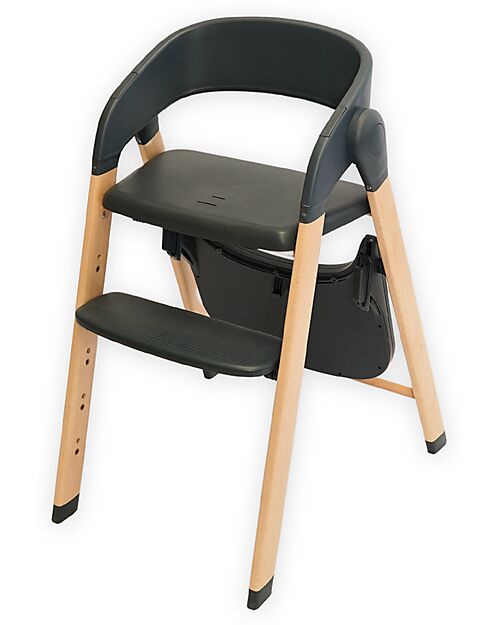 Bo Jungle Seggiolone Pappa Grow With Me - Shady Grey - Ultra Compatto Seggioloni Pappa