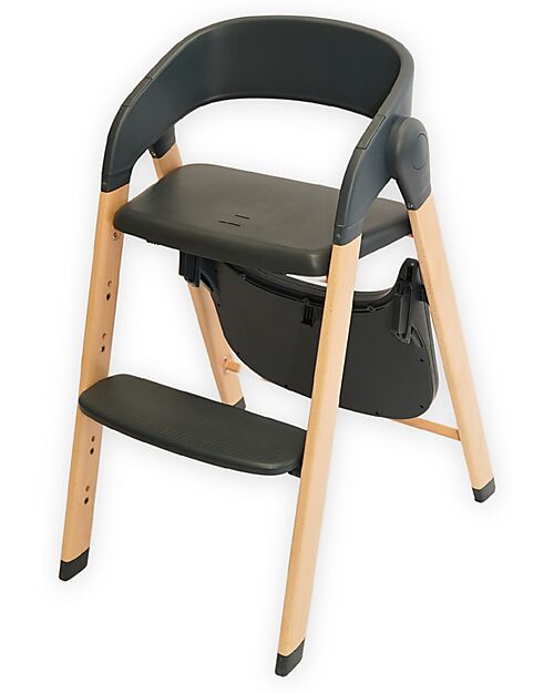 Bo Jungle Seggiolone Pappa Grow With Me - Shady Grey - Ultra Compatto Seggioloni Pappa