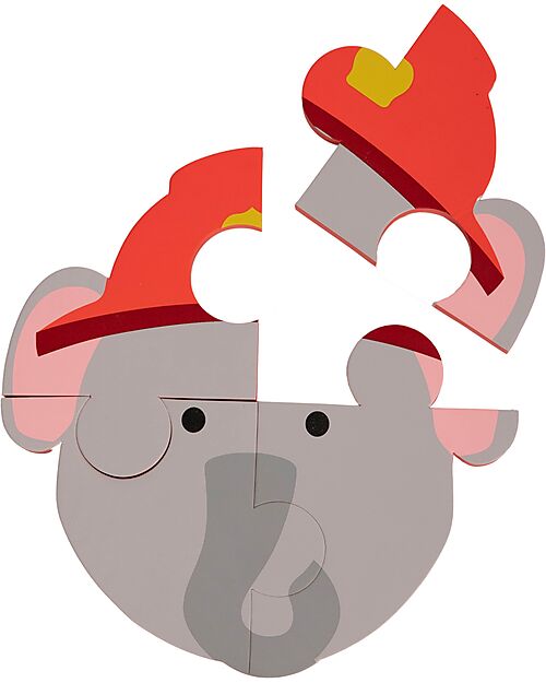 Bo Jungle Set 3 Puzzle Adesivi Animali - Panda Elefante Leone - 3+ Anni Puzzle