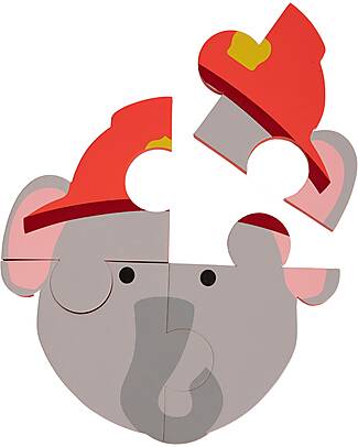 Bo Jungle Set 3 Puzzle Adesivi Animali - Panda Elefante Leone - 3+ Anni Puzzle