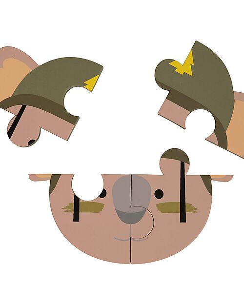 Bo Jungle Set 3 Puzzle Adesivi Animali - Scimmia Orso Koala - 3+ Anni Puzzle