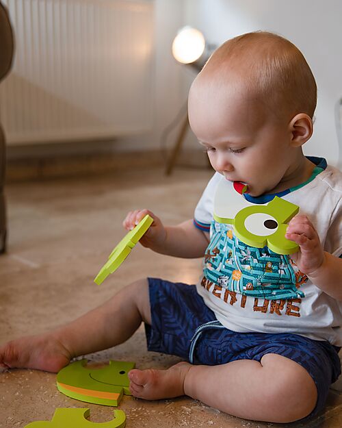 Bo Jungle Set 3 Puzzle Adesivi Animali - Tigre Ippopotamo Rana - 3+ Anni Puzzle