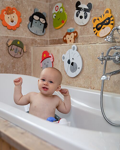 Bo Jungle Set 3 Puzzle Adesivi Animali - Tigre Ippopotamo Rana - 3+ Anni Puzzle