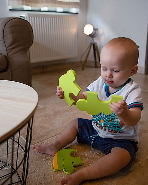 Bo Jungle Set 3 Puzzle Adesivi Animali - Tigre Ippopotamo Rana - 3+ Anni Puzzle