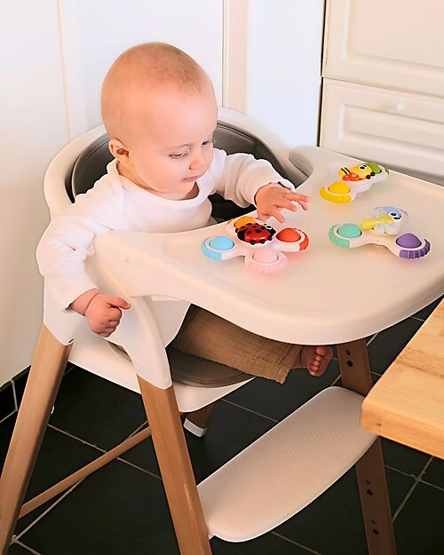 Bo Jungle Set 3 Spinner con Ventosa - Silicone - 12+ Mesi Giochi Sensoriali_