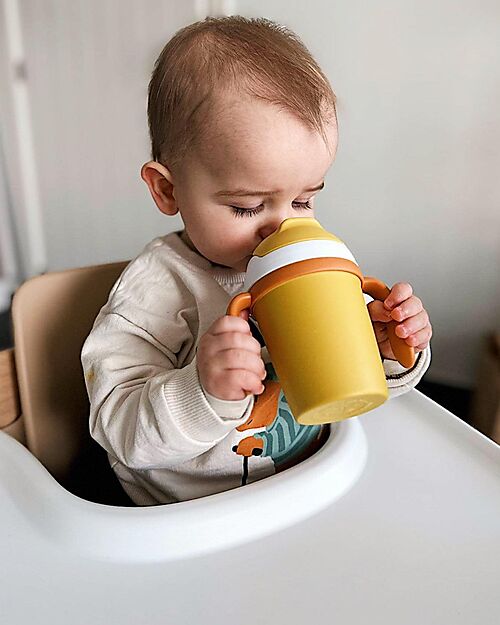 Bo Jungle Tazza da Apprendimento 250 ml - Ocra - Materiale Sostenibile Bicchieri