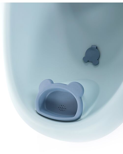 Bo Jungle Vasca Bagnetto Orso con Riduttore - Pastel Blue - Ergonomica Vaschette e Accessori