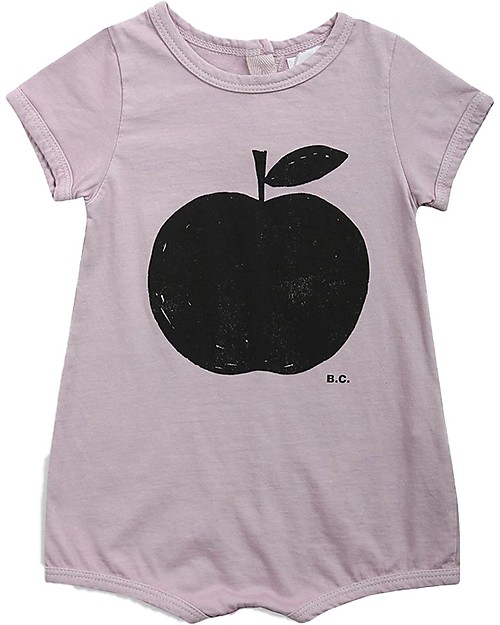 Bobo Choses Body a Maniche Corte Mela - Lavanda - 100% Cotone Bio Body Manica Corta