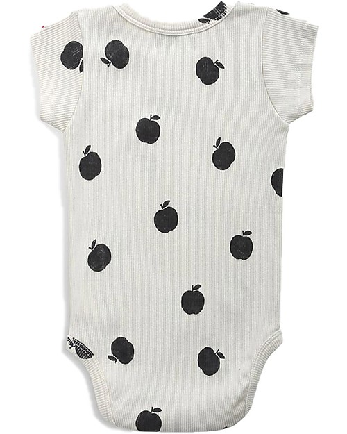 Bobo Choses Body a Maniche Corte Mele - Bianco - 100% Cotone Bio Body Manica Corta