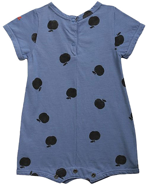 Bobo Choses Body a Maniche Corte Mele - Blu - 100% Cotone Bio Body Manica Corta