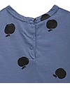 Bobo Choses Body a Maniche Corte Mele - Blu - 100% Cotone Bio Body Manica Corta