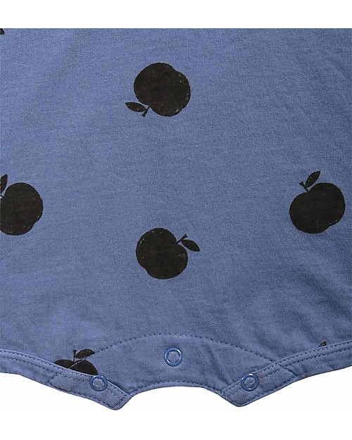 Bobo Choses Body a Maniche Corte Mele - Blu - 100% Cotone Bio Body Manica Corta