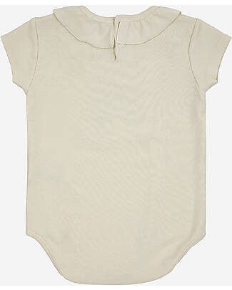 Bobo Choses Body Maniche Corte con Collo a Balze Rainbow - Panna - Cotone Bio Body Manica Corta