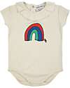 Bobo Choses Body Maniche Corte con Collo a Balze Rainbow  - Panna - Cotone Bio Body Manica Corta