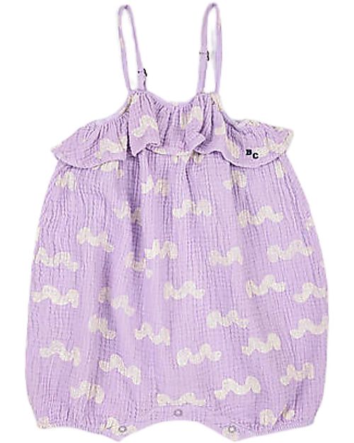 Bobo Choses Body Pagliaccetto Onde - Lavanda - 100% Cotone Organico Salopette