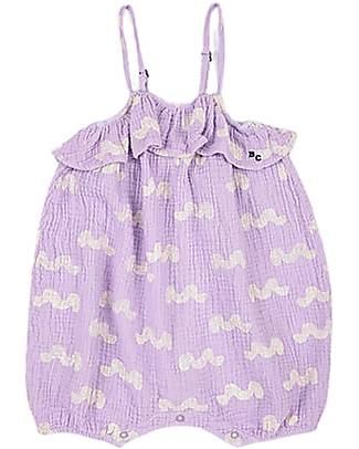 Bobo Choses Body Pagliaccetto Onde - Lavanda - 100% Cotone Organico Salopette