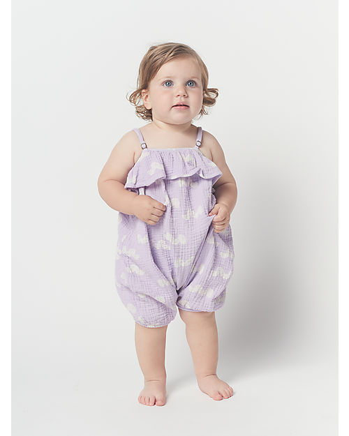 Bobo Choses Body Pagliaccetto Onde - Lavanda - 100% Cotone Organico Salopette