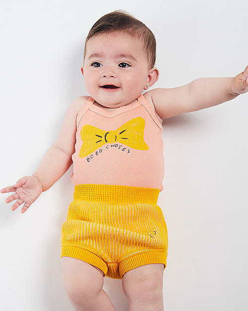 Bobo Choses Body Senza Maniche con Fiocco - Cotone Bio Elasticizzato Body Manica Corta
