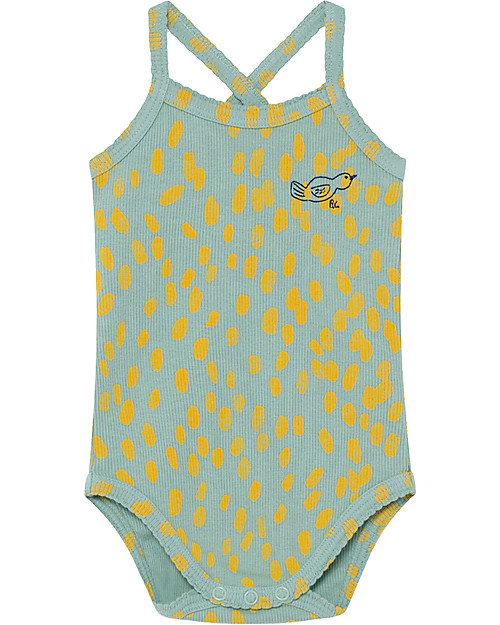 Bobo Choses Body Senza Maniche Impronte - Cotone Bio Elasticizzato Body Manica Corta
