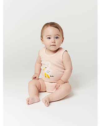 Bobo Choses Body Smanicato Pellicano - Rosa Chiaro - Cotone Body Manica Corta