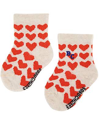 Bobo Choses Calzini Baby in Cotone - Rosso - Cuori Calzini