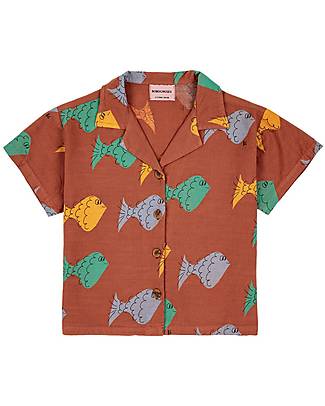 Bobo Choses Camicia Pesci - Marrone - 100% Cotone Organico Camicie_