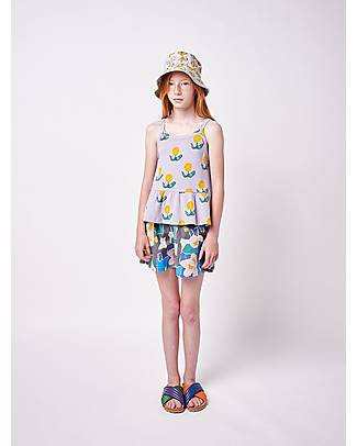 Bobo Choses Canotta Lavanda con Volant - Wallflowers All Over - 100% Cotone Bio T-shirt